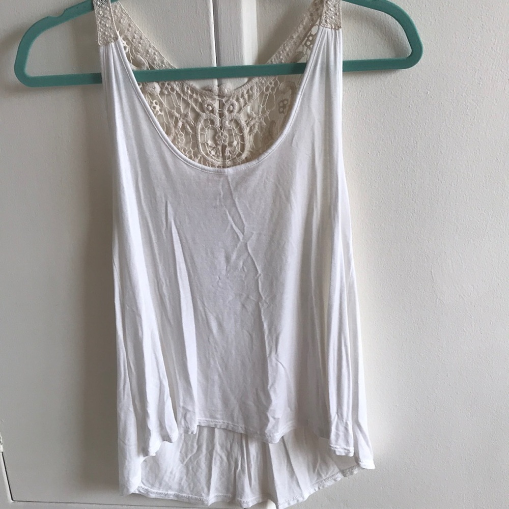 Lace back tank top